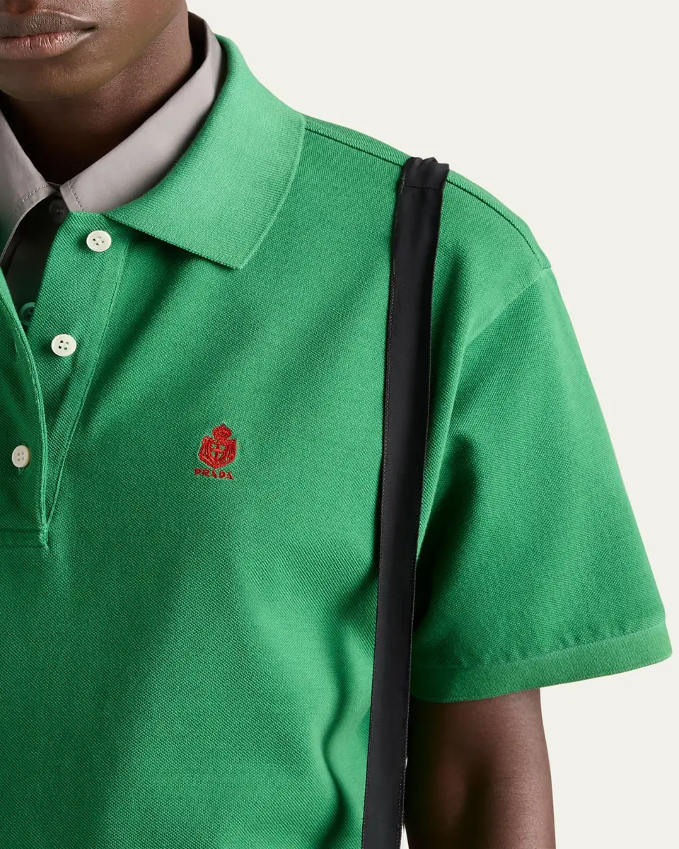Prada Cotton Pique Polo Shirt | Thumbnail 5 Prada Cotton Pique Polo Shirt | Thumbnail 5