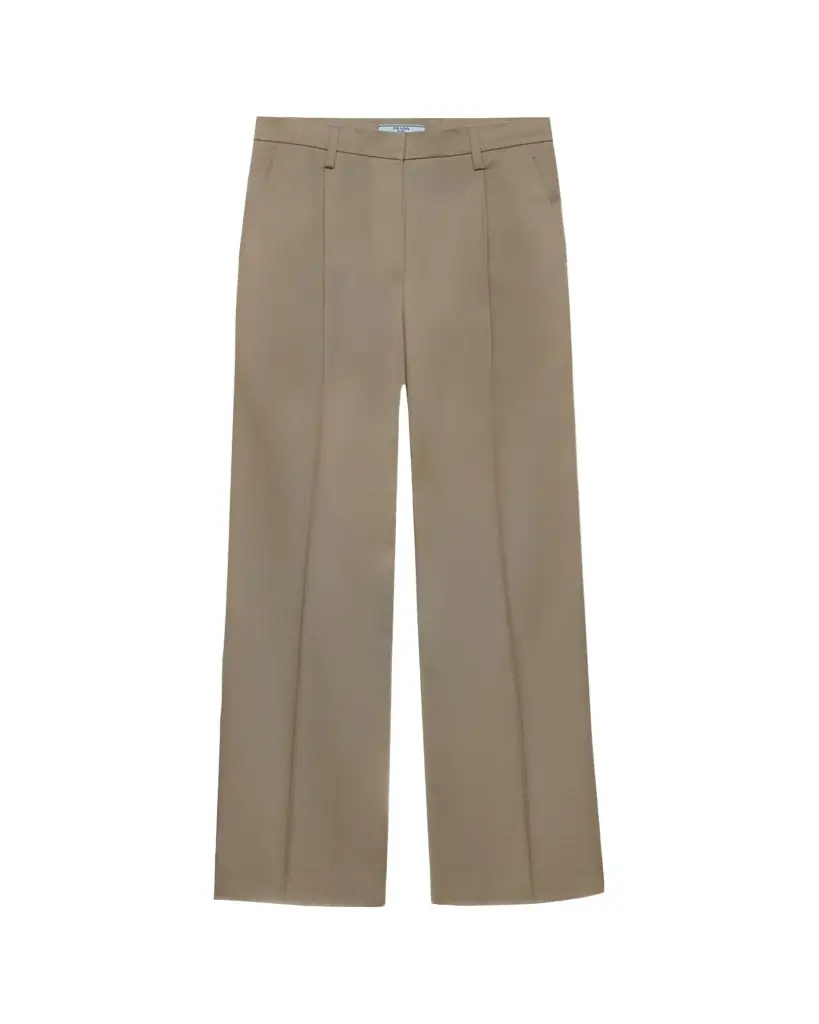 Prada Pleated Cotton Twill Straight-Leg Trousers | Image 1 Prada Pleated Cotton Twill Straight-Leg Trousers | Image 1