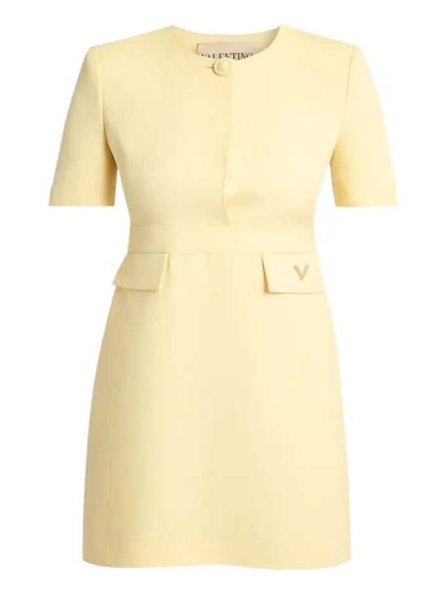 Valentino Garavani V-Logo Pocket Short-Sleeve Mini Dress