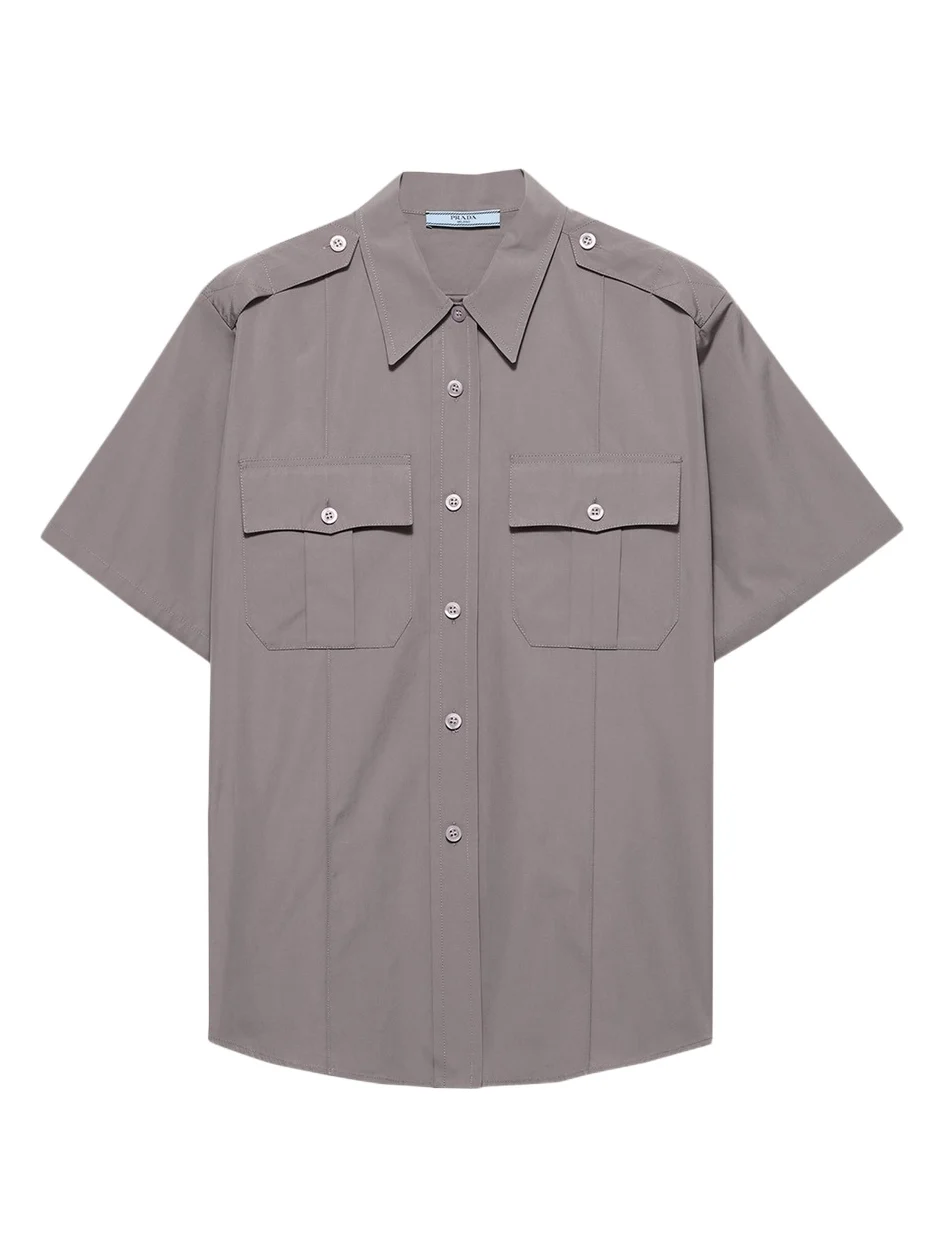 Prada Short-Sleeve Cotton Utility Shirt
