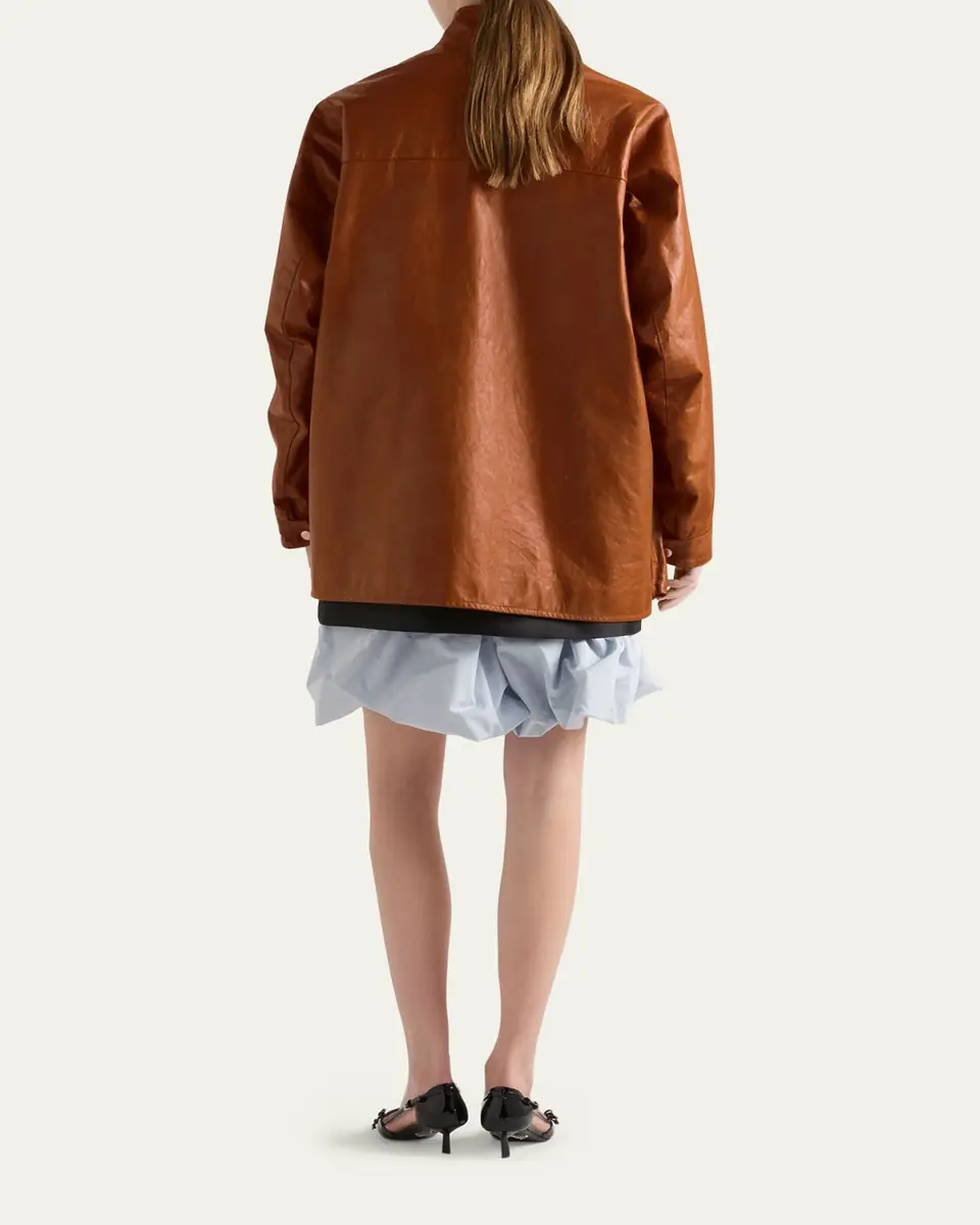 Prada Vitello Leather Old Utility Jacket | Thumbnail 3 Prada Vitello Leather Old Utility Jacket | Thumbnail 3