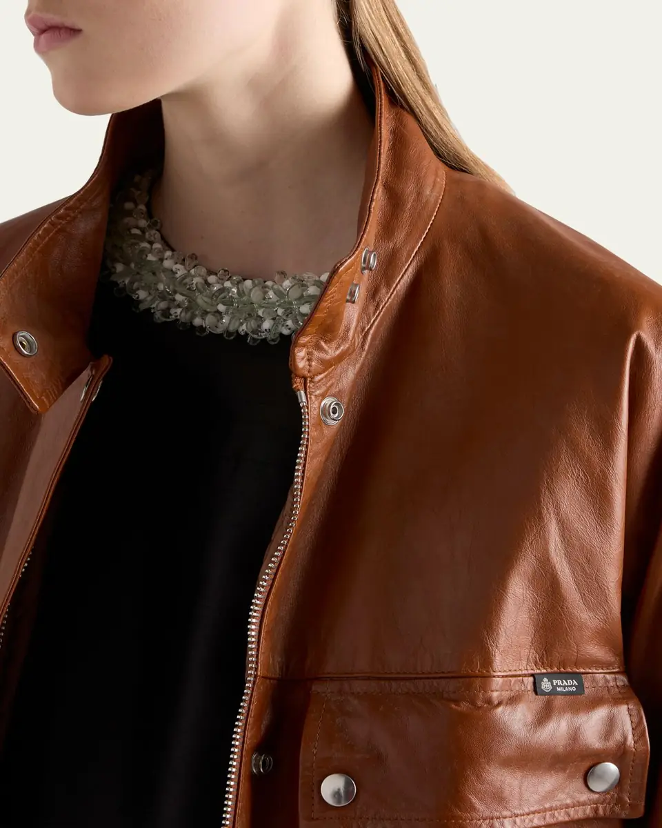 Prada Vitello Leather Old Utility Jacket | Thumbnail 5 Prada Vitello Leather Old Utility Jacket | Thumbnail 5