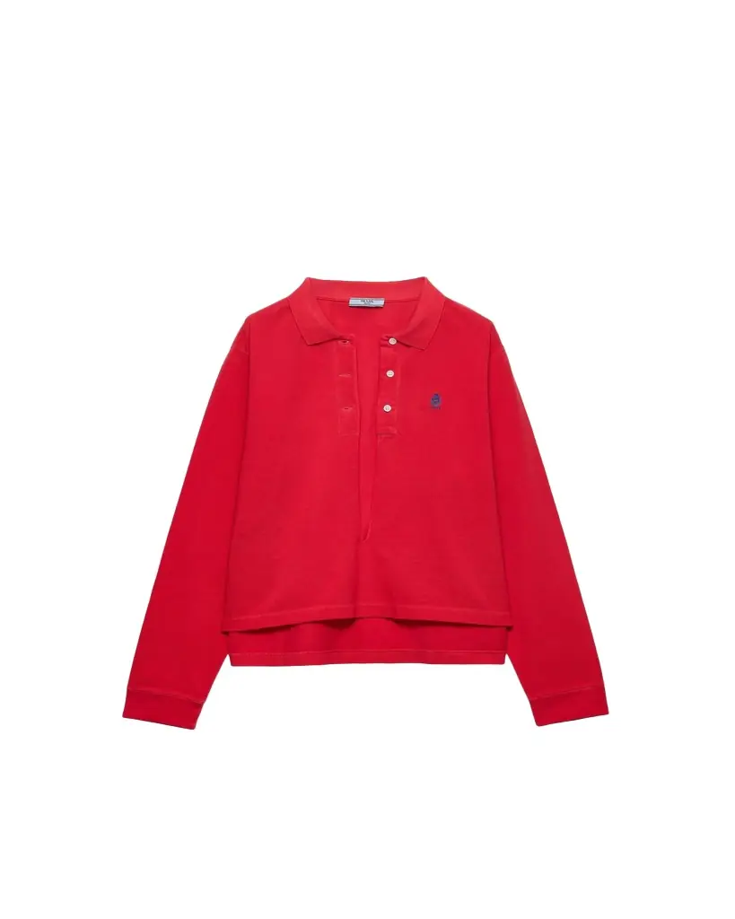 Prada Cotton Pique Polo Shirt | Image 1 Prada Cotton Pique Polo Shirt | Image 1