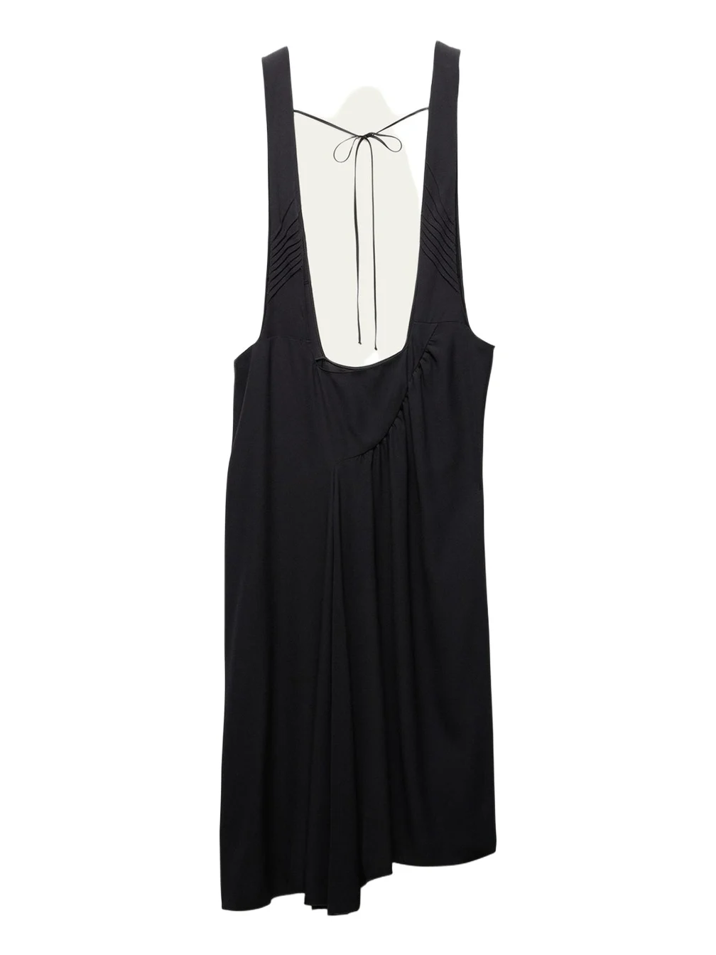 Prada Gathered Sable Midi Suspender Skirt