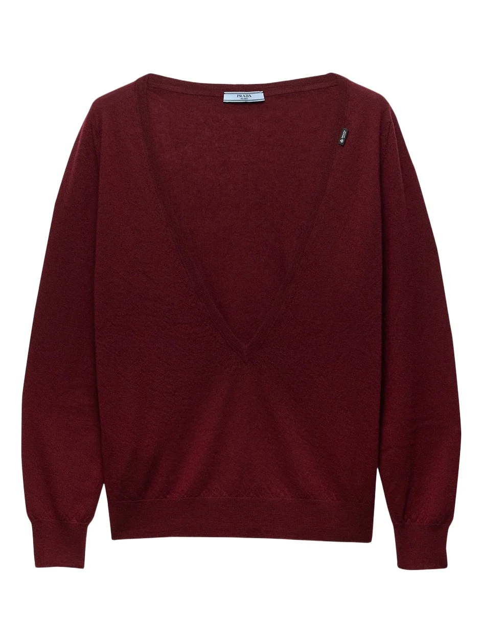 Cashmere Plunigng V-Neck Sweater