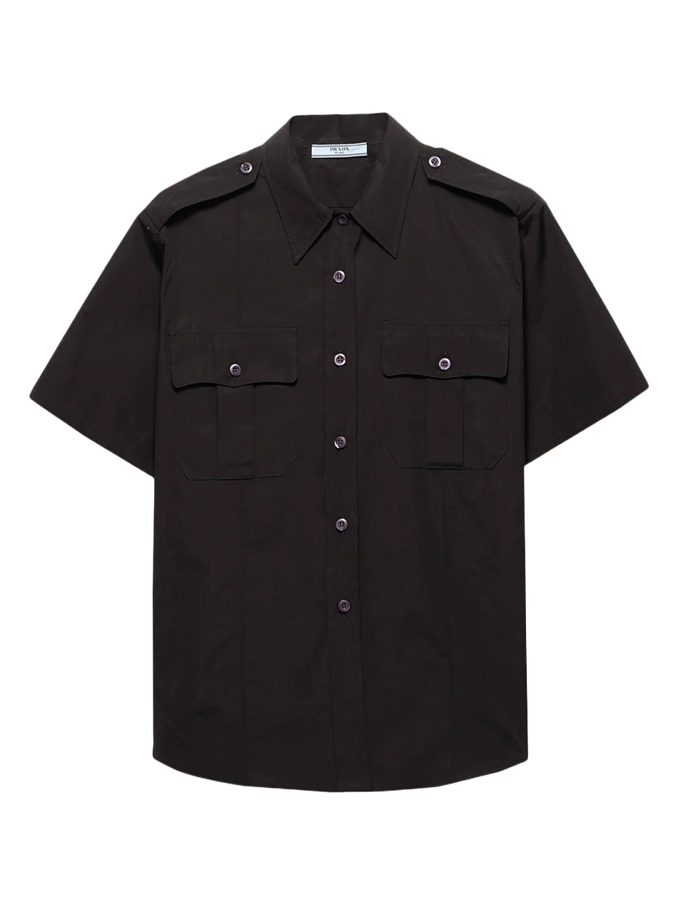 Prada Short-Sleeve Cotton Utility Shirt
