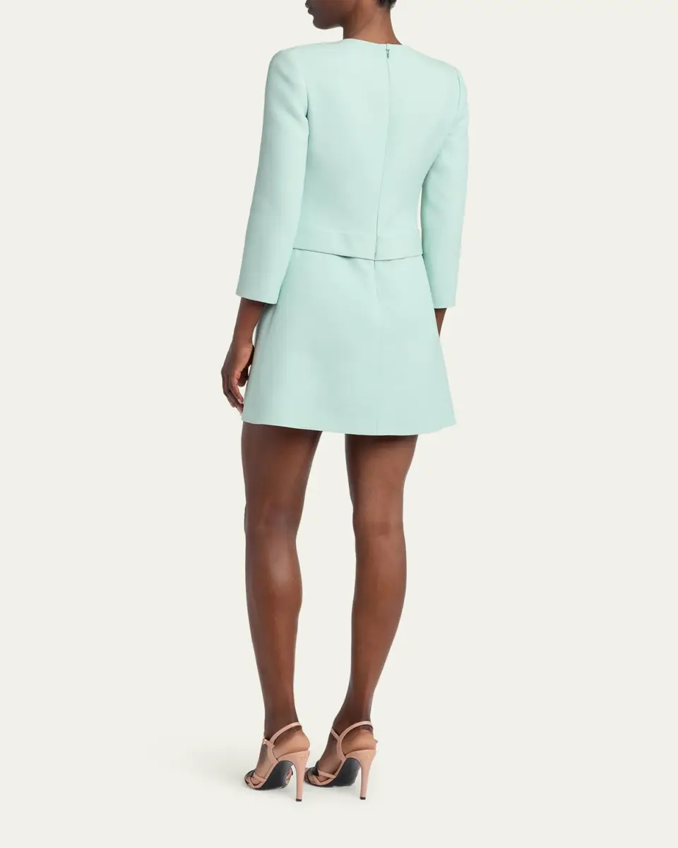 Valentino Garavani Crepe Couture Belted VLogo Mini Dress | Thumbnail 3
