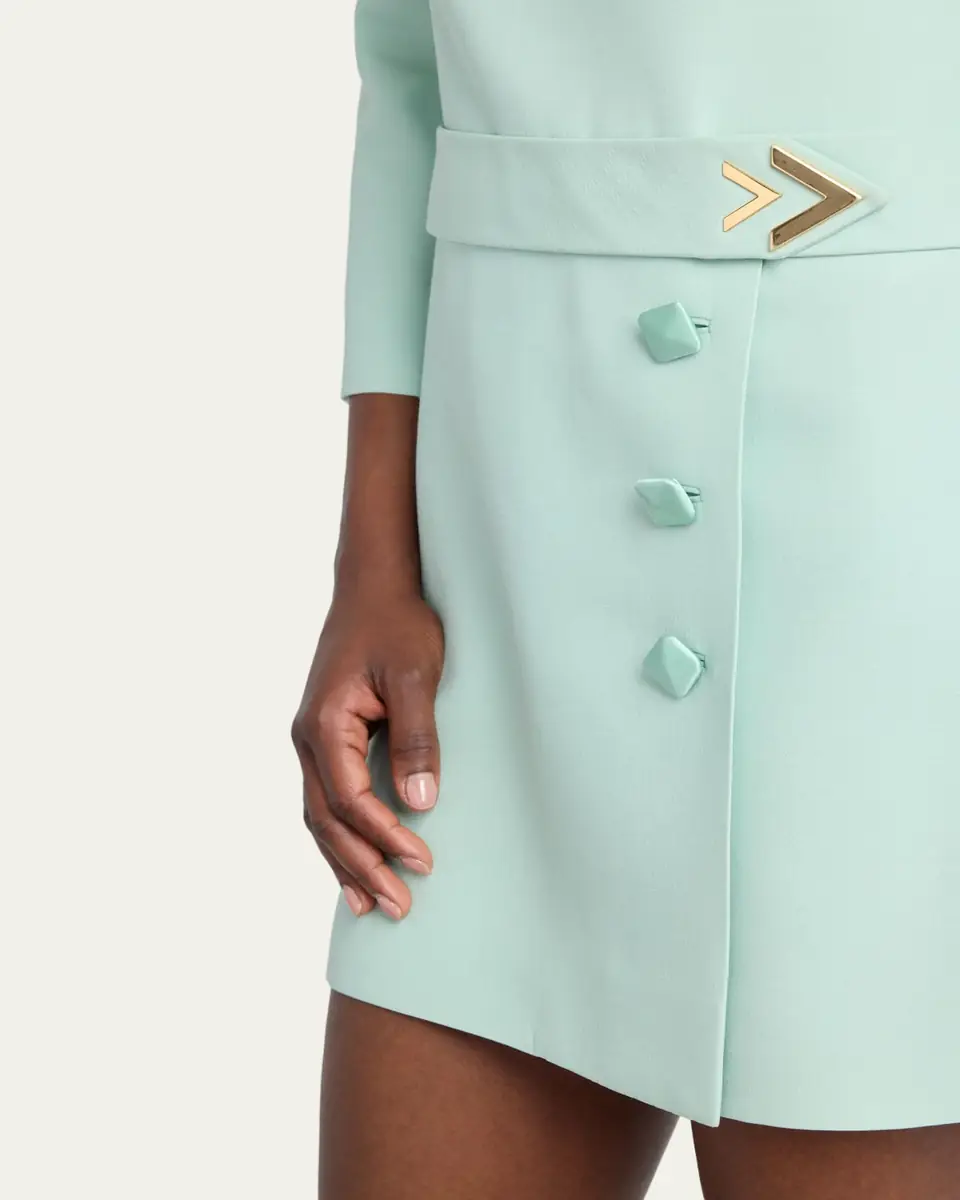 Valentino Garavani Crepe Couture Belted VLogo Mini Dress | Thumbnail 5