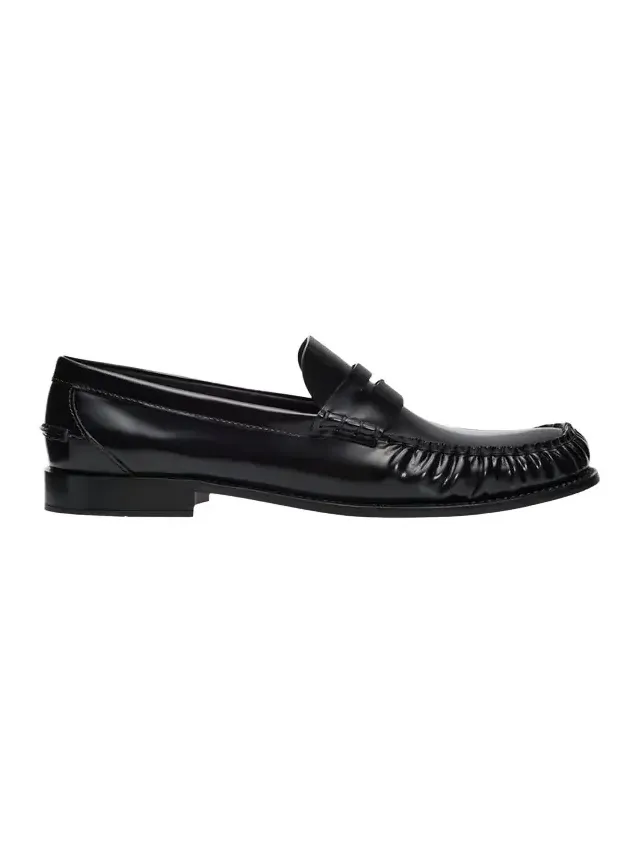 20mm Leather Moc-Toe Penny Loafers