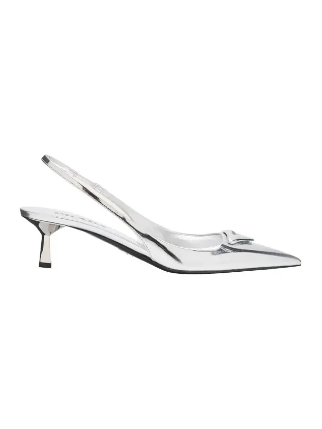 55mm Metallic Leather Slingback Pumps 55mm Metallic Leather Slingback Pumps