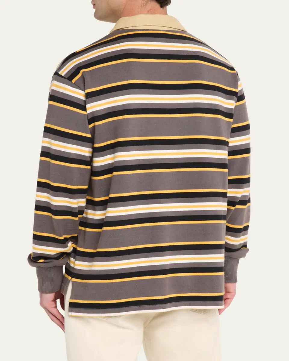 Sanderlak Men's Rugby Striped Polo Shirt | Thumbnail 3 Sanderlak Men's Rugby Striped Polo Shirt | Thumbnail 3
