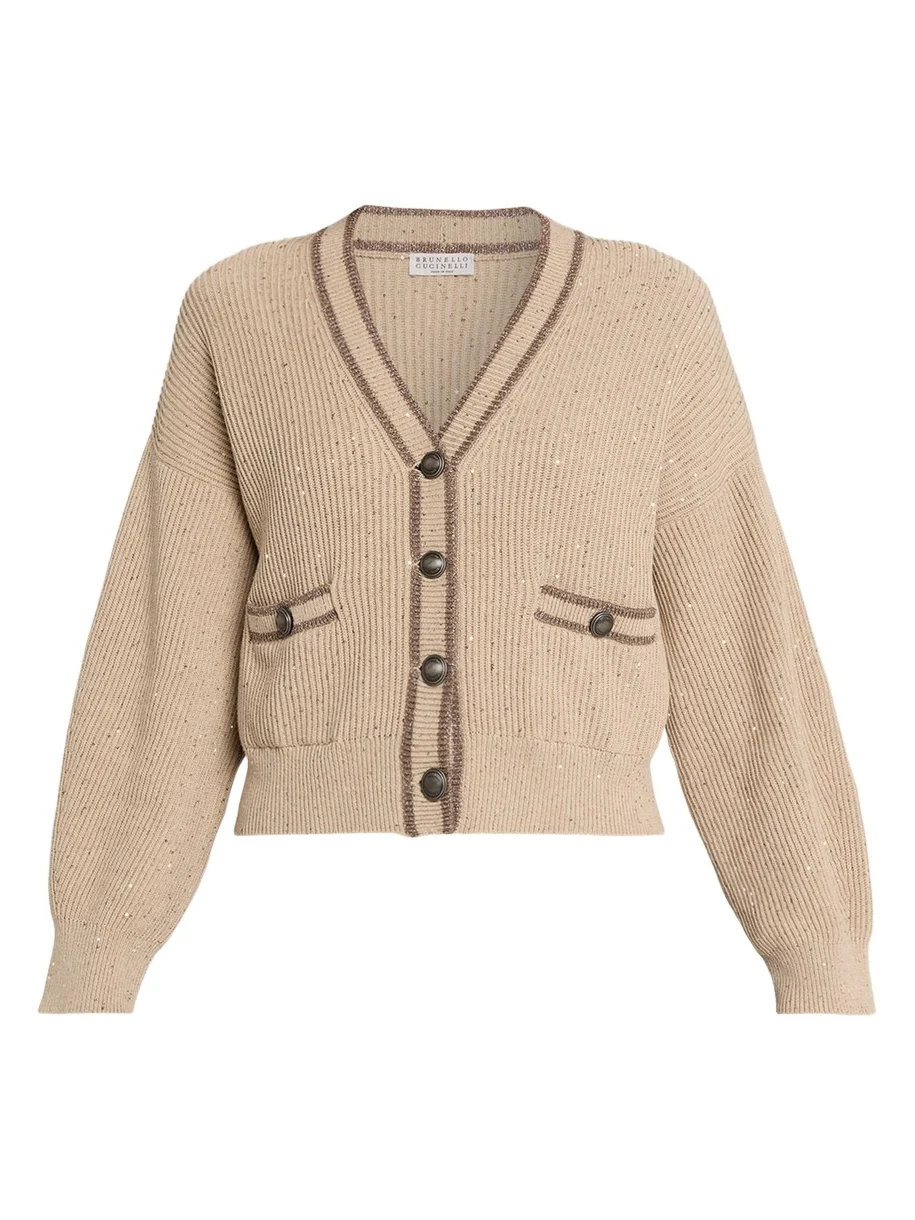 Paillette English Rib V-Neck Cardigan Paillette English Rib V-Neck Cardigan
