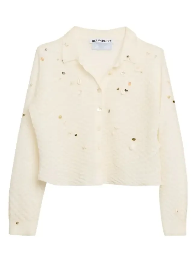 Turner Embellished Check Linen Button-Down Shirt Turner Embellished Check Linen Button-Down Shirt