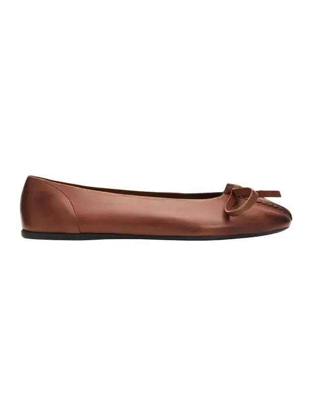 Antiqued Leather Ballerina Flats