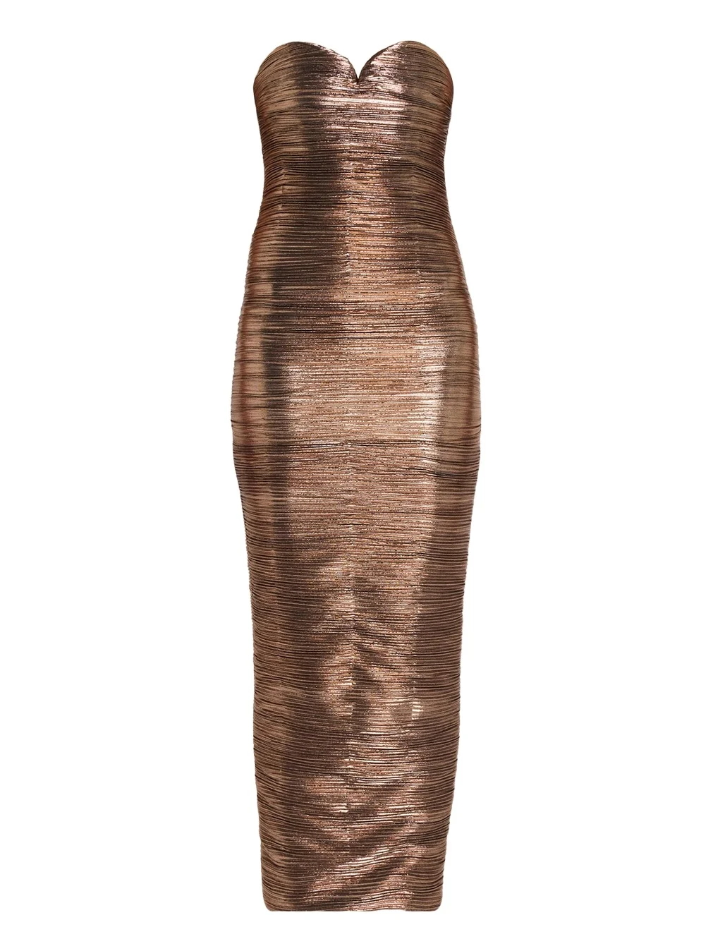 Calypsa Strapless Lamé Midi Dress Calypsa Strapless Lamé Midi Dress