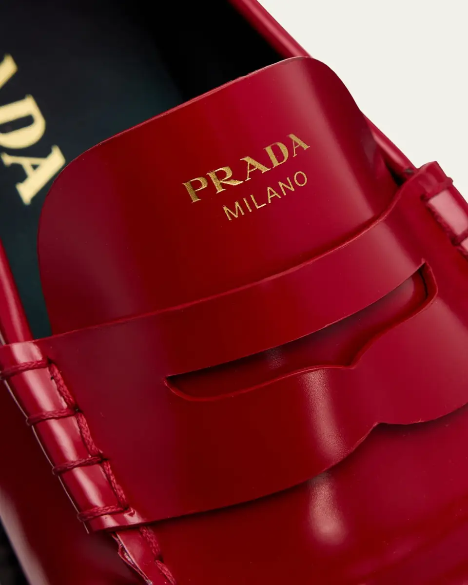 Prada 20mm Leather Moc-Toe Penny Loafers | Thumbnail 3 Prada 20mm Leather Moc-Toe Penny Loafers | Thumbnail 3