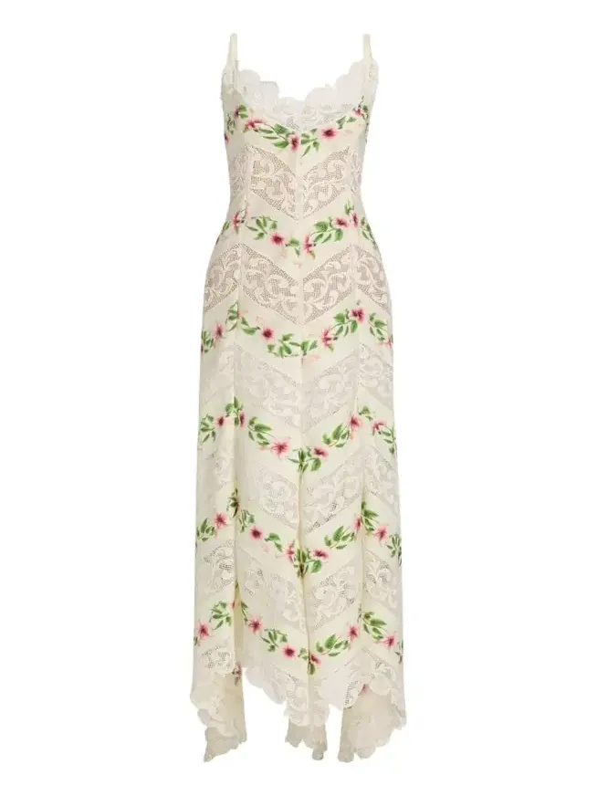 Sleeveless Chine Hibiscus Floral Chevron Maxi Dress Sleeveless Chine Hibiscus Floral Chevron Maxi Dress