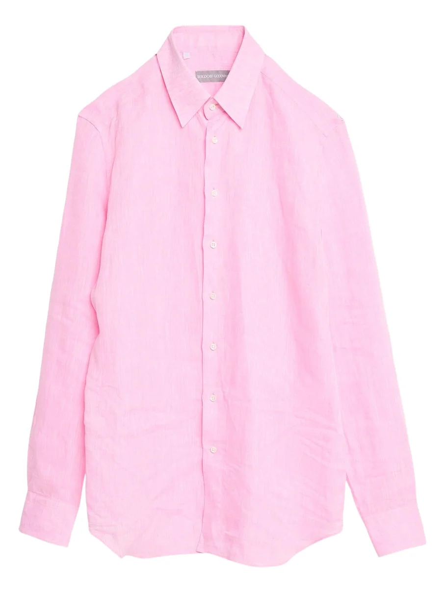 Bergdorf Goodman Men's Heathered Cotton Point-Collar Dress Shirt