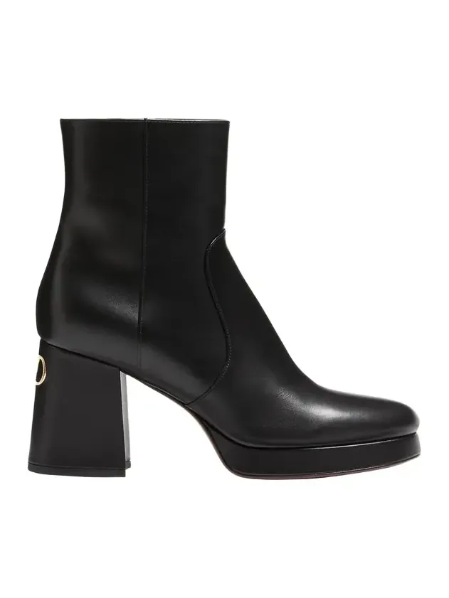 90mm Fawcette Platform Leather Ankle Boots 90mm Fawcette Platform Leather Ankle Boots