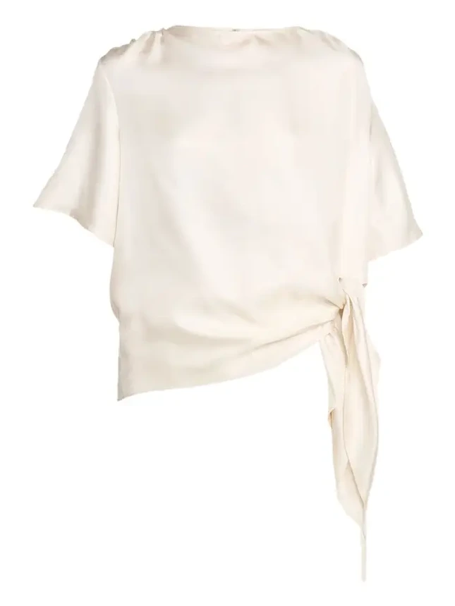 Mano Asymmetric Knotted Silk Blouse