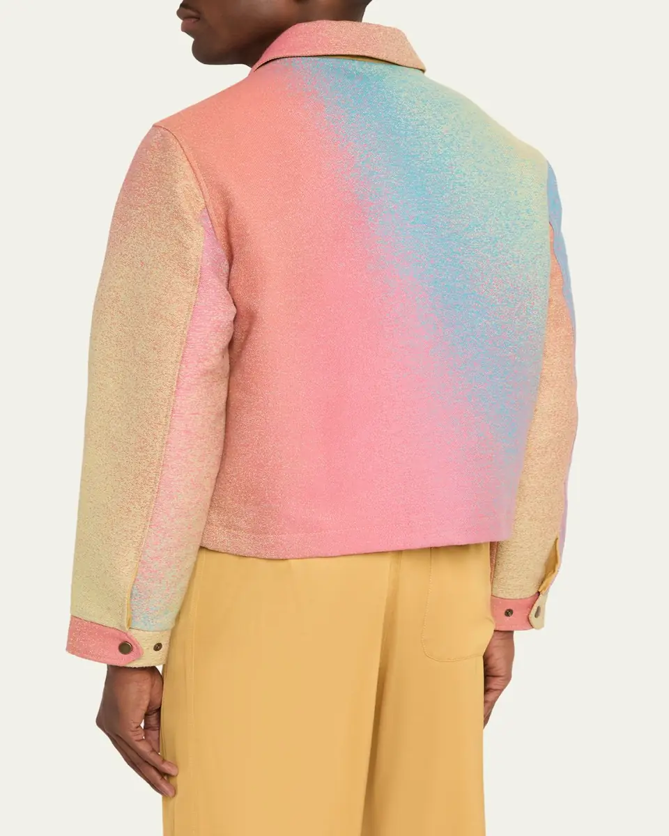 Sanderlak x Maharam Men's Multicolor Jacquard Blouson Jacket | Thumbnail 3 Sanderlak x Maharam Men's Multicolor Jacquard Blouson Jacket | Thumbnail 3