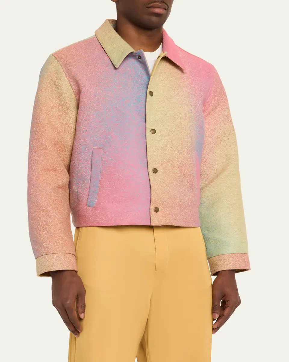 Sanderlak x Maharam Men's Multicolor Jacquard Blouson Jacket | Thumbnail 4 Sanderlak x Maharam Men's Multicolor Jacquard Blouson Jacket | Thumbnail 4
