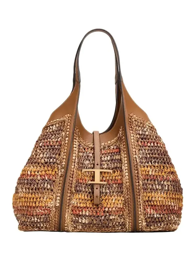 T Timeless Raffia Shopping Tote Bag T Timeless Raffia Shopping Tote Bag
