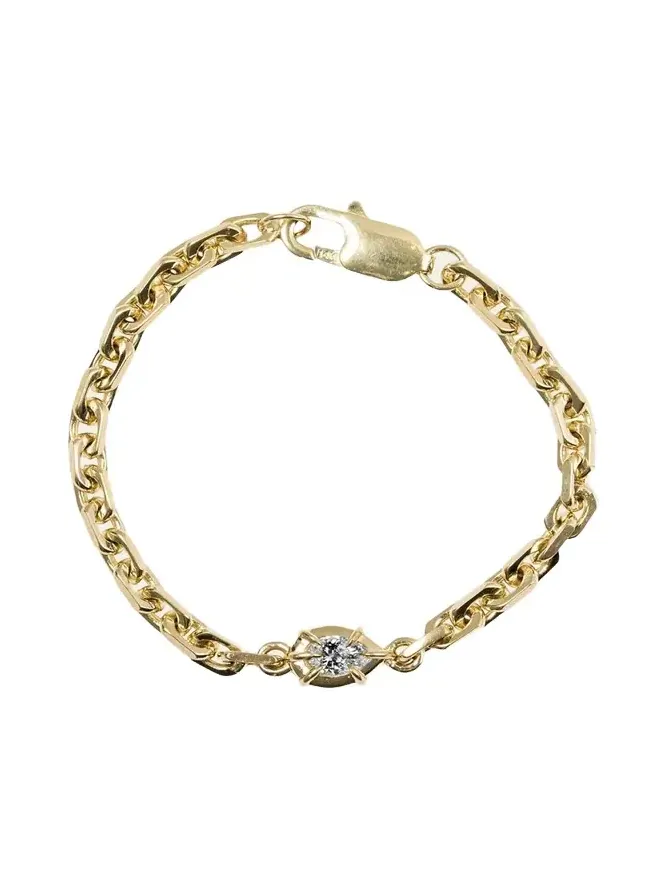 Architrctura Lab-Grown Diamond Pear Solitaire Chain Bracelet Architrctura Lab-Grown Diamond Pear Solitaire Chain Bracelet