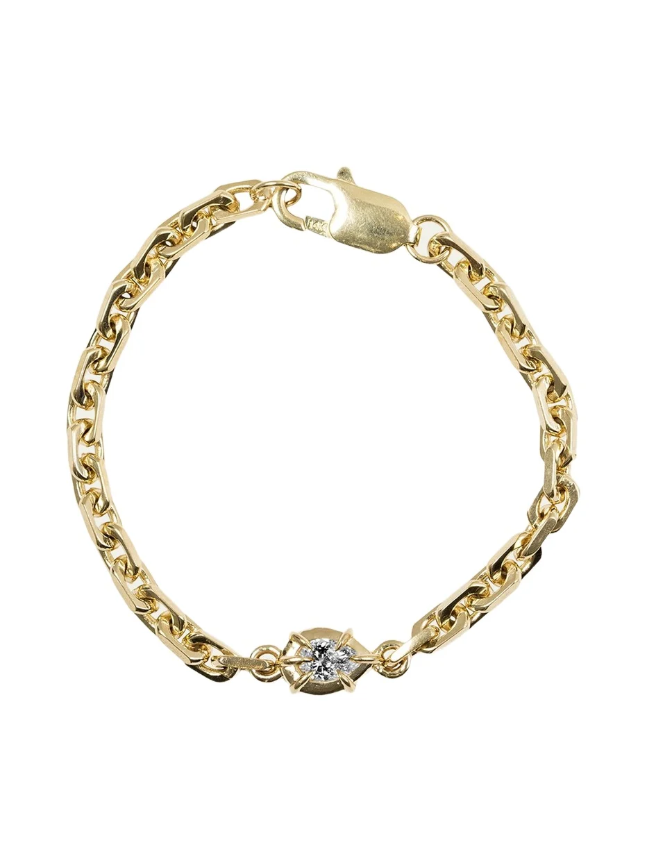 Dara Kaye Architrctura Lab-Grown Diamond Pear Solitaire Chain Bracelet