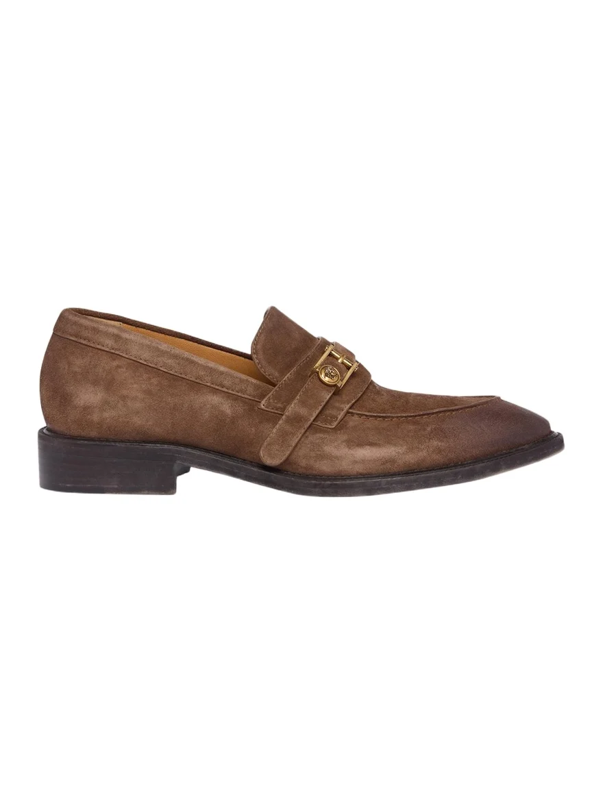 Men's Suede La Medusa Buckle Loafers