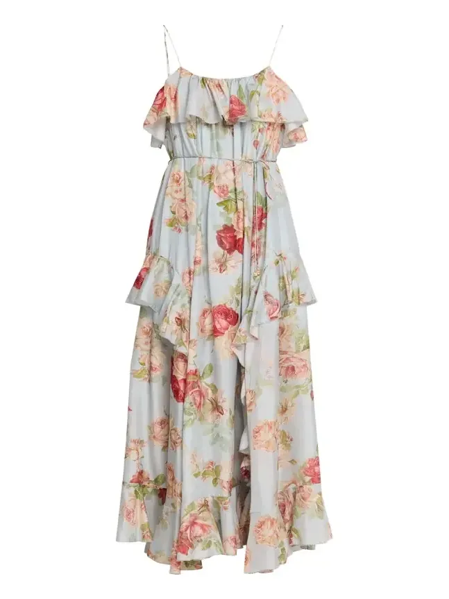 Roselight Floral Frill Maxi Dress