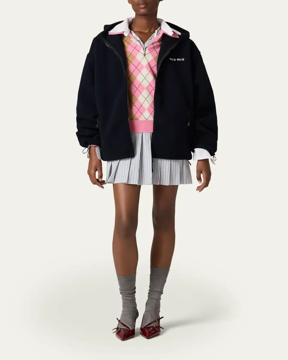 Miu Miu Hooded Fleece Jacket | Thumbnail 2 Miu Miu Hooded Fleece Jacket | Thumbnail 2