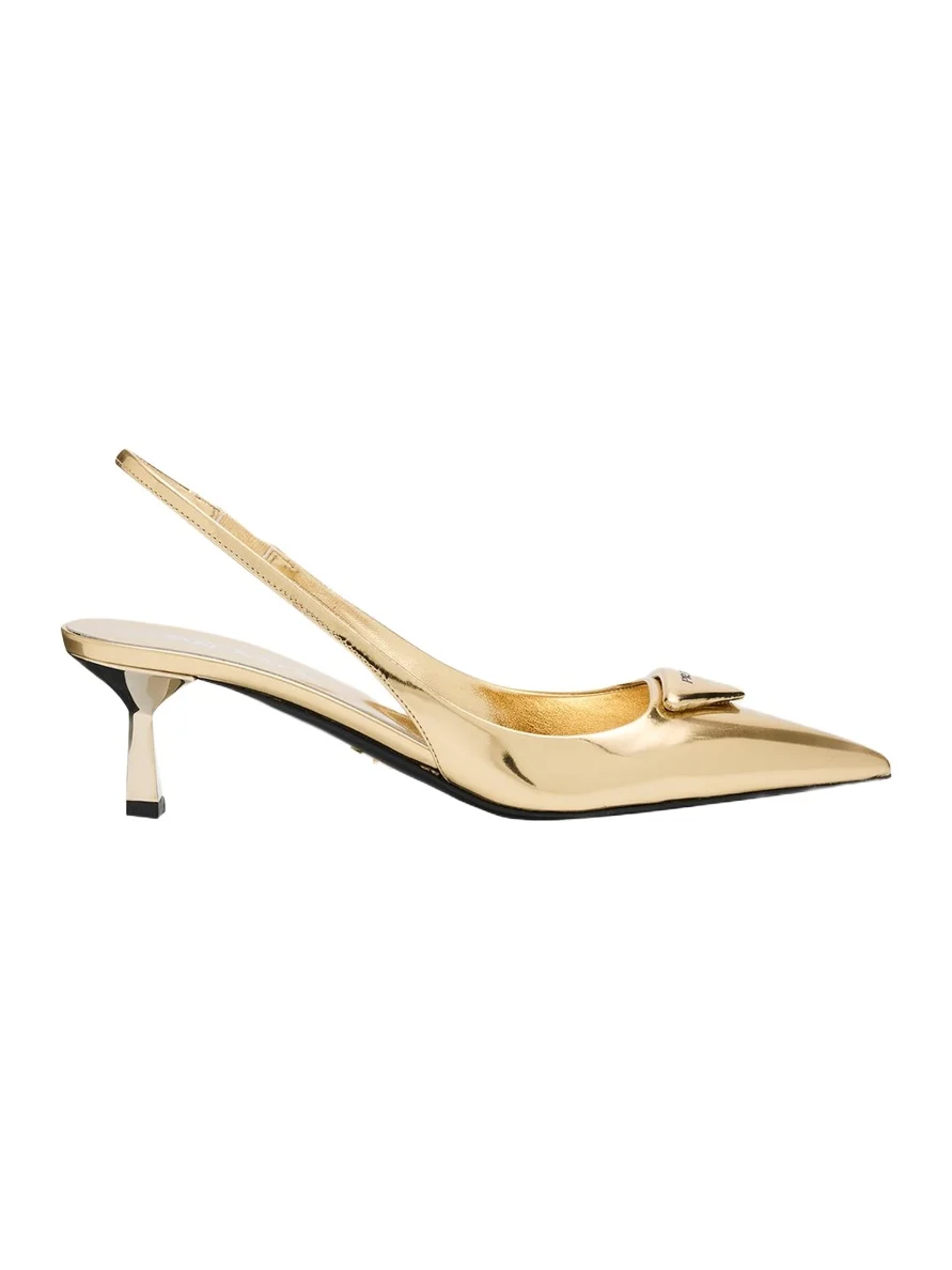 55mm Metallic Leather Slingback Pumps 55mm Metallic Leather Slingback Pumps