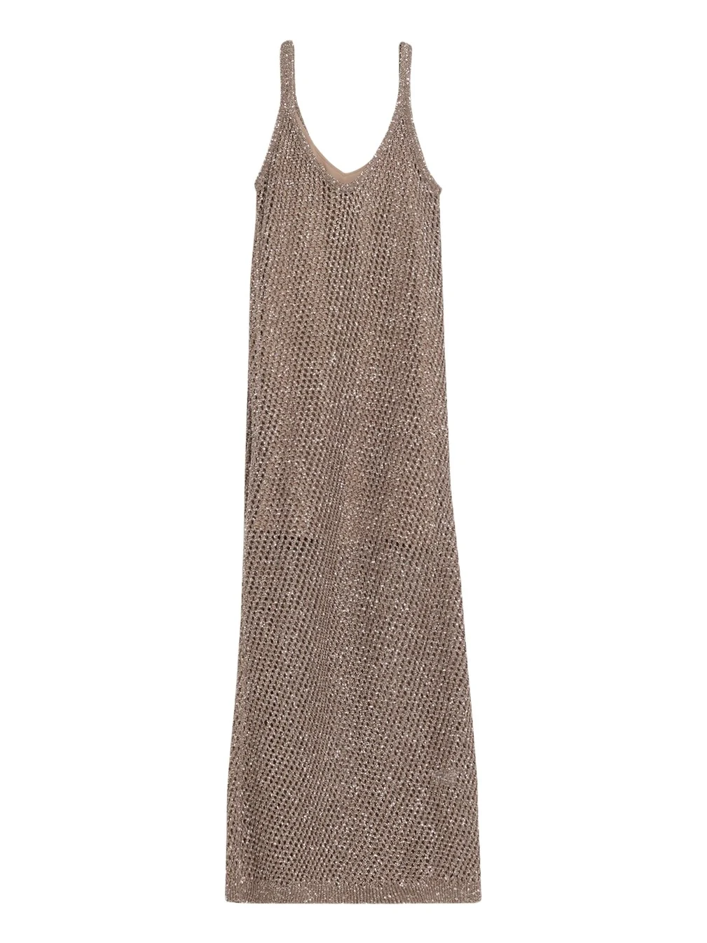 Shimmering Net Knit Sleeveless Maxi Dress Shimmering Net Knit Sleeveless Maxi Dress