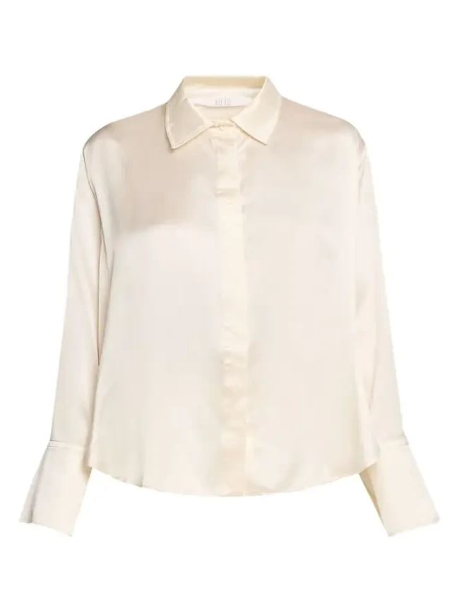 Zoraya Silk Button-Front Shirt Zoraya Silk Button-Front Shirt