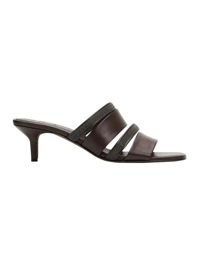 50mm Monili Strappy Leather Mule Sandals 50mm Monili Strappy Leather Mule Sandals
