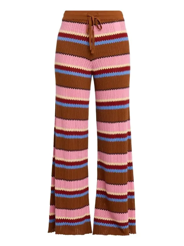 Palazzo Rib Striped Pants