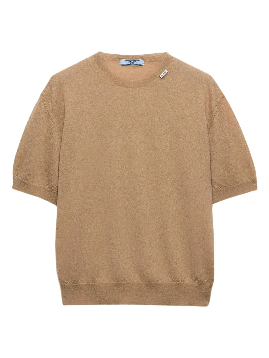 Cashmere Short-Sleeve Crewneck Sweater Cashmere Short-Sleeve Crewneck Sweater