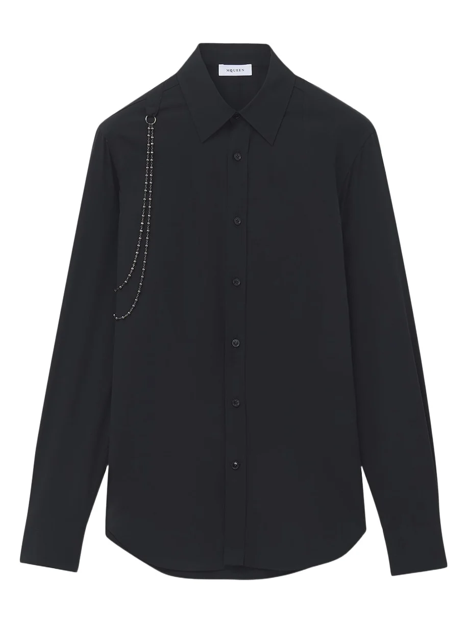 Alexander McQueen Men's Cotton Beaded-Harness Sport Shirt