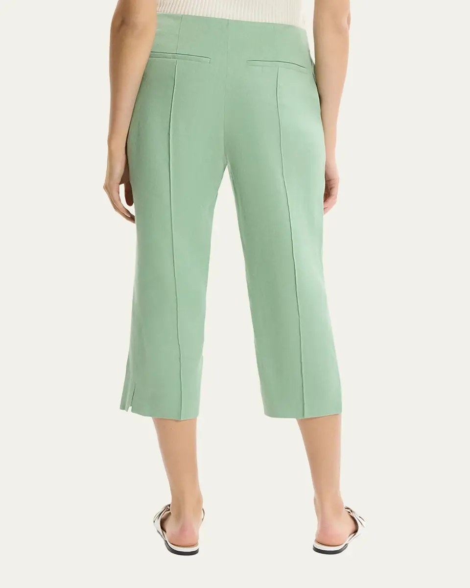 Theory Slit-Cuff Linen-Blend Capri Pants | Thumbnail 3