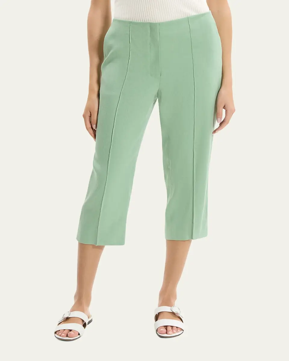 Theory Slit-Cuff Linen-Blend Capri Pants | Thumbnail 4