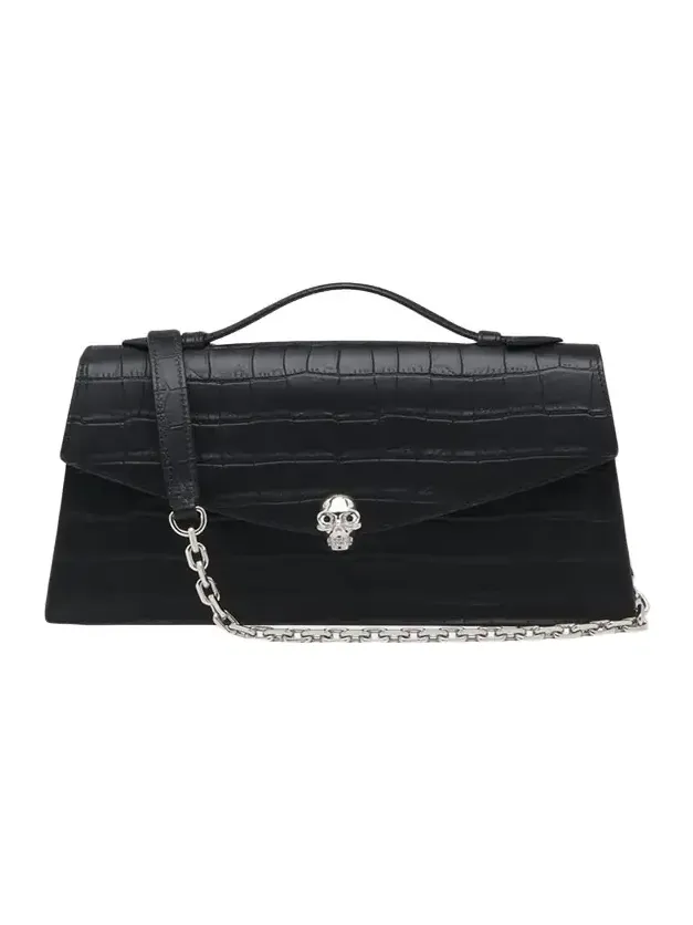 Skull Top-Handle Bag in Croc-Effect Leather Skull Top-Handle Bag in Croc-Effect Leather