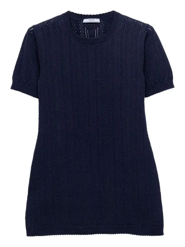Openwork Cotton Mini Dress