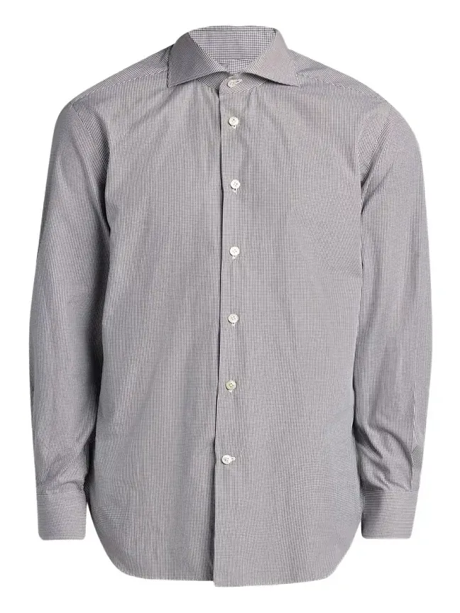 Men's Mini-Check Cotton Button-Down Shirt Men's Mini-Check Cotton Button-Down Shirt