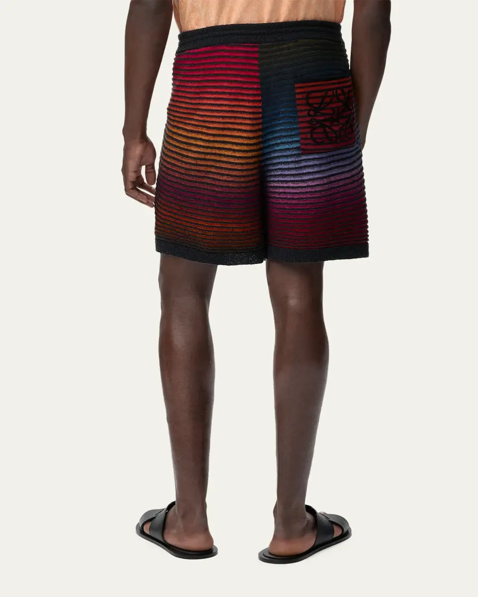 Loewe x Paula's Ibiza Men's Multi-Stripe Knit Shorts | Thumbnail 3 Loewe x Paula's Ibiza Men's Multi-Stripe Knit Shorts | Thumbnail 3