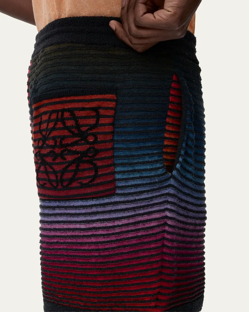 Loewe x Paula's Ibiza Men's Multi-Stripe Knit Shorts | Thumbnail 5 Loewe x Paula's Ibiza Men's Multi-Stripe Knit Shorts | Thumbnail 5