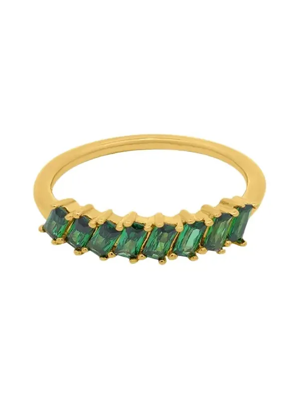 Gwen Beloti CZ Emerald Baguette Ring