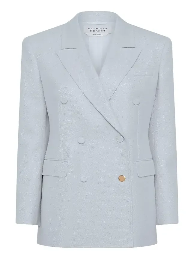 Angela Tweed Double-Breasted Blazer Jacket