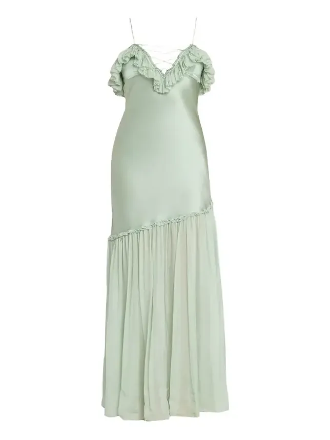 Elaria Sleeveless Silk Ruffle Gown Elaria Sleeveless Silk Ruffle Gown