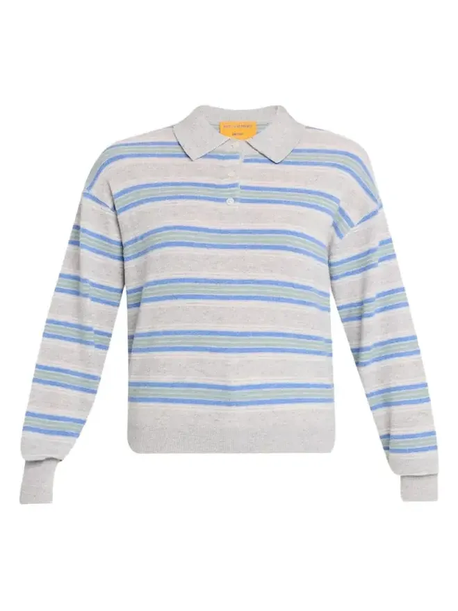 Collegiate Stripe Cashmere Polo Collegiate Stripe Cashmere Polo